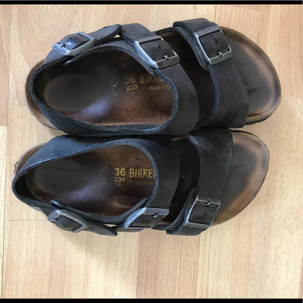 Birkenstock Black Leather Sandals